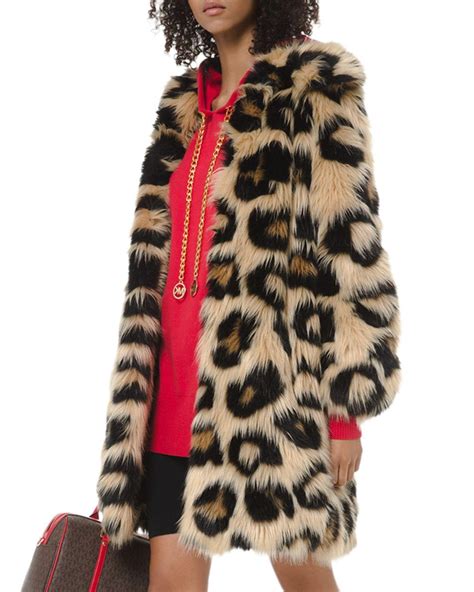 michael kors red leopard topc|michael kors leopard coat.